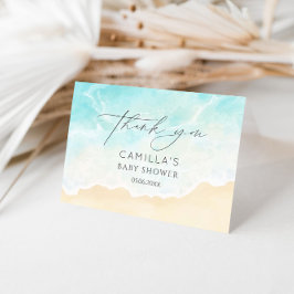 Cartão De Agradecimento Chá de Noiva na Praia Oceano