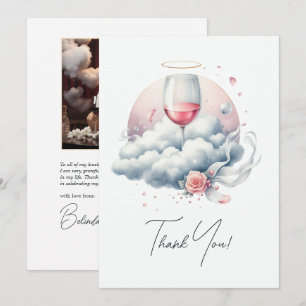 Cartão De Agradecimento Chá de Noiva On Cloud Wine