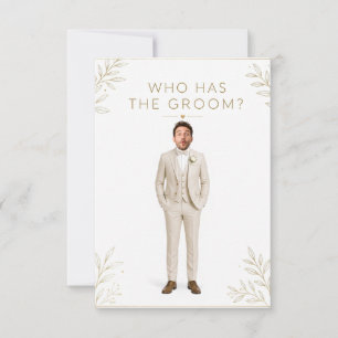 Cartão De Agradecimento Chá de Noiva Personalizado Quem Tem o Noivo Bege