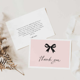 Cartão De Agradecimento Chá de Noiva Rosa Ela Está Fazendo o Nó