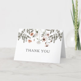 Cartão De Agradecimento Chá de Noiva Selvagem Floral Boho Primavera
