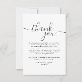 Cartão De Agradecimento Chá de Noiva Simples Preto e Branco