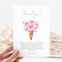 Chá de Noiva Sorvete Floral Rosa Bege