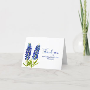 Cartão De Agradecimento Chá de panela Azul Floral do Texas Bluebonnets