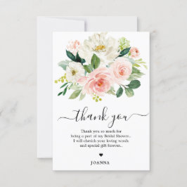 Cartão De Agradecimento Chá de panela Bonito Floral Rosa Pink com Lâmpada 