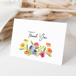 Cartão De Agradecimento Chá de panela cor-de-rosa cor-de-rosa do Jardim Fl
