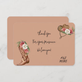 Cartão De Agradecimento chá de panela cowboy obrigado você