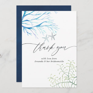 Cartão De Agradecimento Chá de panela da praia com algas aquáticas