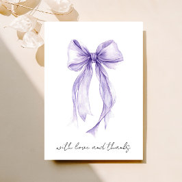 Cartão De Agradecimento Chá de panela de Aquarela com Arco Coquetel roxo