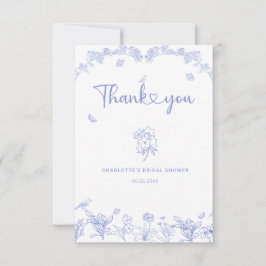 Cartão De Agradecimento Chá de panela de Chinoiserie Blue Garden