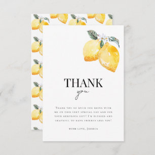 Cartão De Agradecimento Chá de panela de Citros Florais de Lemon