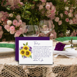 Cartão De Agradecimento Chá de panela de cor de girassol amarelo