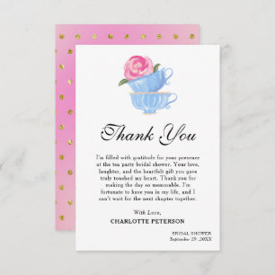 Cartão De Agradecimento Chá de panela de Festa de Chá de Cana-d-Água