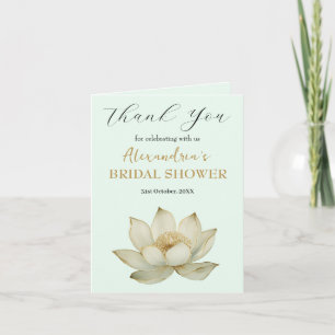 Cartão De Agradecimento Chá de panela de flor de Lotus Personalizado Obrig