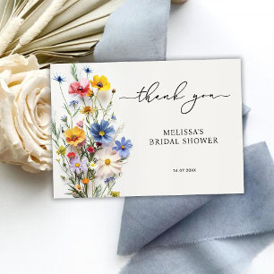 Cartão De Agradecimento Chá de panela de flores silvestres