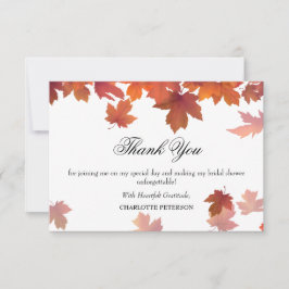 Cartão De Agradecimento Chá de panela de Folhas de outono do outono