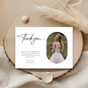 Cartão De Agradecimento Chá de panela de Fotografia da Cápsula de Casament