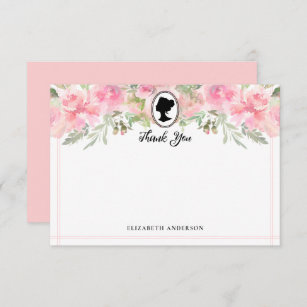 Cartão De Agradecimento Chá de panela de Regência Floral Cor-de-Rosa Esmag