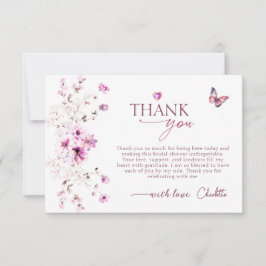 Cartão De Agradecimento Chá de panela de Rosa do Pastel Ruby