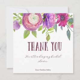 Cartão De Agradecimento Chá de panela de Sonho Floral de Mulberry