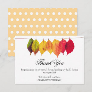 Cartão De Agradecimento Chá de panela de Tema de outono