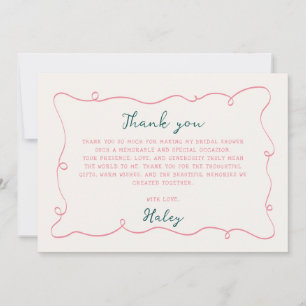 Cartão De Agradecimento Chá de panela Desenhado à Mão