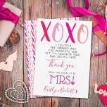 Cartão De Agradecimento Chá de panela do Dia de os namorados Hugs & Kisses<br><div class="desc">Diga obrigado seu estilo com esses chás de panela modernos e muito modernos,  obrigado. Esta design é fácil de personalizar com sua redação de evento especial e seus convidados ficarão entusiasmados quando eles virem esse obrigado fabuloso. Itens correspondentes podem ser encontrados na coleção.</div>
