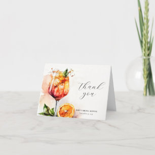 Cartão De Agradecimento Chá de panela Elegante Aperol Spritz