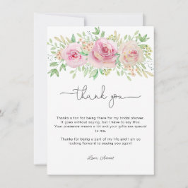 Cartão De Agradecimento Chá de panela Elegante de rosas