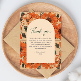 Cartão De Agradecimento Chá de panela Elegante Terracotta Boho