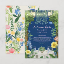 Chá de panela Floral Azul Luzes Brilhantes