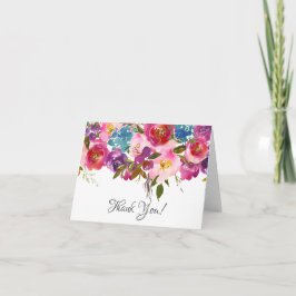 Cartão De Agradecimento Chá de panela Floral Rosa E Puro Obrigado
