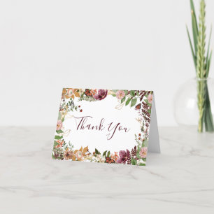 Cartão De Agradecimento Chá de panela Floral Russo Fall