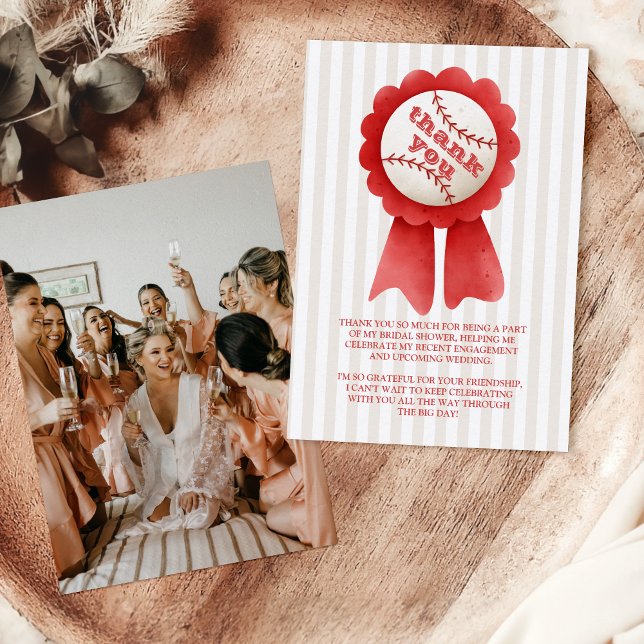 Cartão De Agradecimento Chá de panela Homerun de Baseball Esportivo Fotogr (Criador carregado)