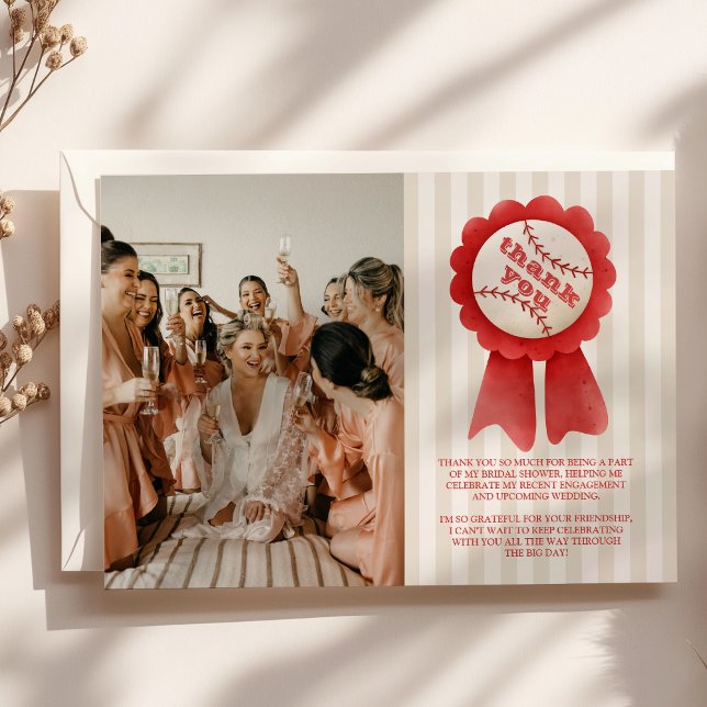 Cartão De Agradecimento Chá de panela Homerun de Baseball Esportivo Fotogr (Criador carregado)