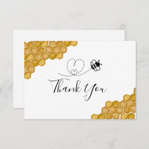 Cartão De Agradecimento Chá de panela Honeycomb Bumblebee