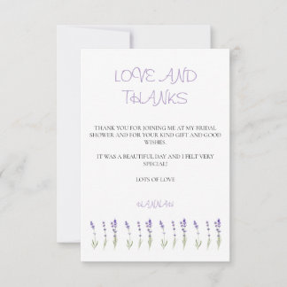 Cartão De Agradecimento Chá de panela lavanda Obrigado