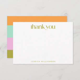 Cartão De Agradecimento Chá de panela Personalizado de Pastel Verde com Fa