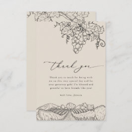 Cartão De Agradecimento Chá de panela Russo de Vinha do Vale do Napa