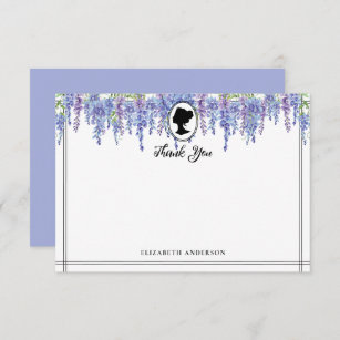 Cartão De Agradecimento Chá de panela Vintage Purple Florals Bridgerton