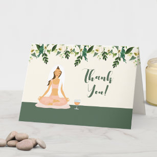 Cartão De Agradecimento Chá de panela Yoga Bride Mimosa Obrigado
