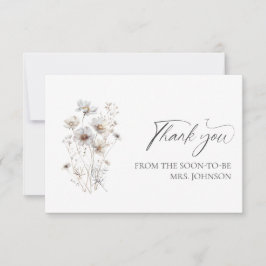 Cartão De Agradecimento Chá Minimalista De Flores Selvagens - Bridal Muito