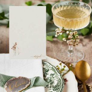 Cartão De Agradecimento Chá Personalizado Floral do Boho Wispy