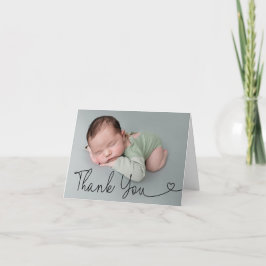 Cartão De Agradecimento Chá personalizado moderno do bebê fotográfico