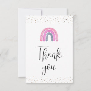 Cartão De Agradecimento Chá Rainbow Baby Girl