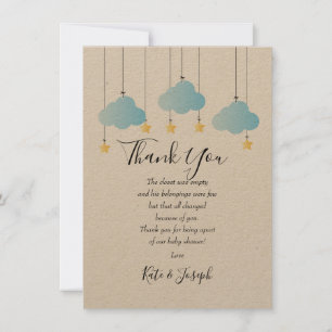 Cartão De Agradecimento Chá Twinkle Twinkle Baby Boy Obrigado Poem