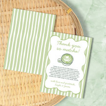 Chá Verde Matcha Baby Shower Obrigado