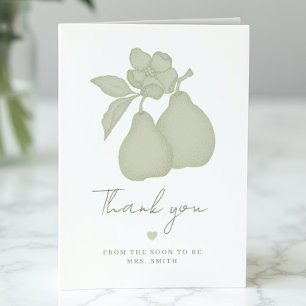 Cartão De Agradecimento Chá Verde Perfect Pear Noivado 