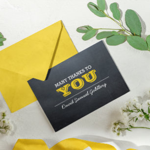 Cartão De Agradecimento Chalkboard Gold Bar Mitzvah Thank You Note