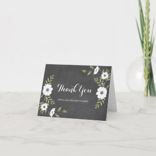 Cartão De Agradecimento Chalkboard Painted Anemones - thank you note cards